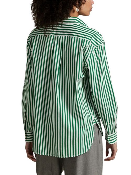 camicia donna a righe bianco e verde Ralph Lauren | 211910743029